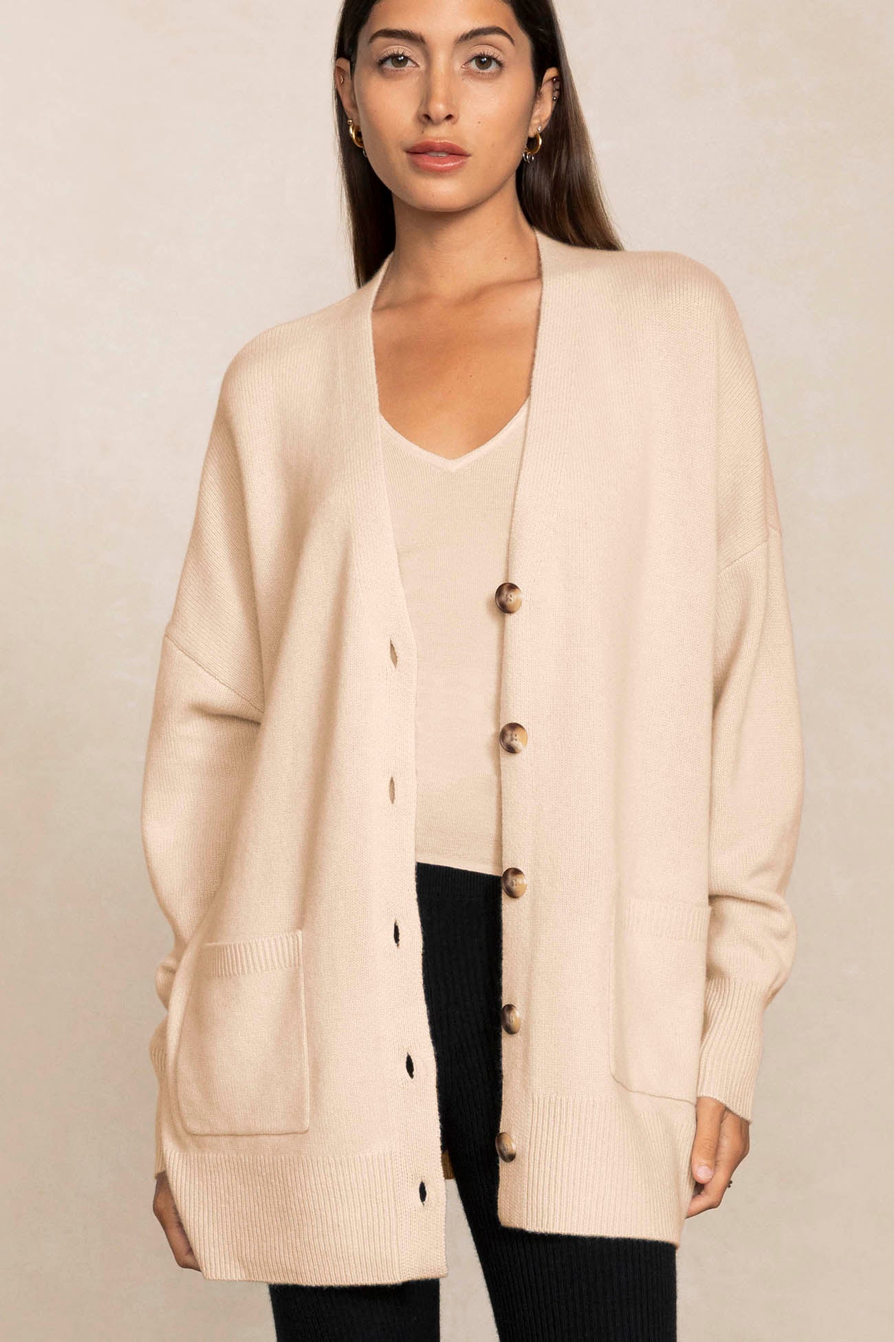Women s Lily Front Pocket Cashmere Cardigan NakedCashmere