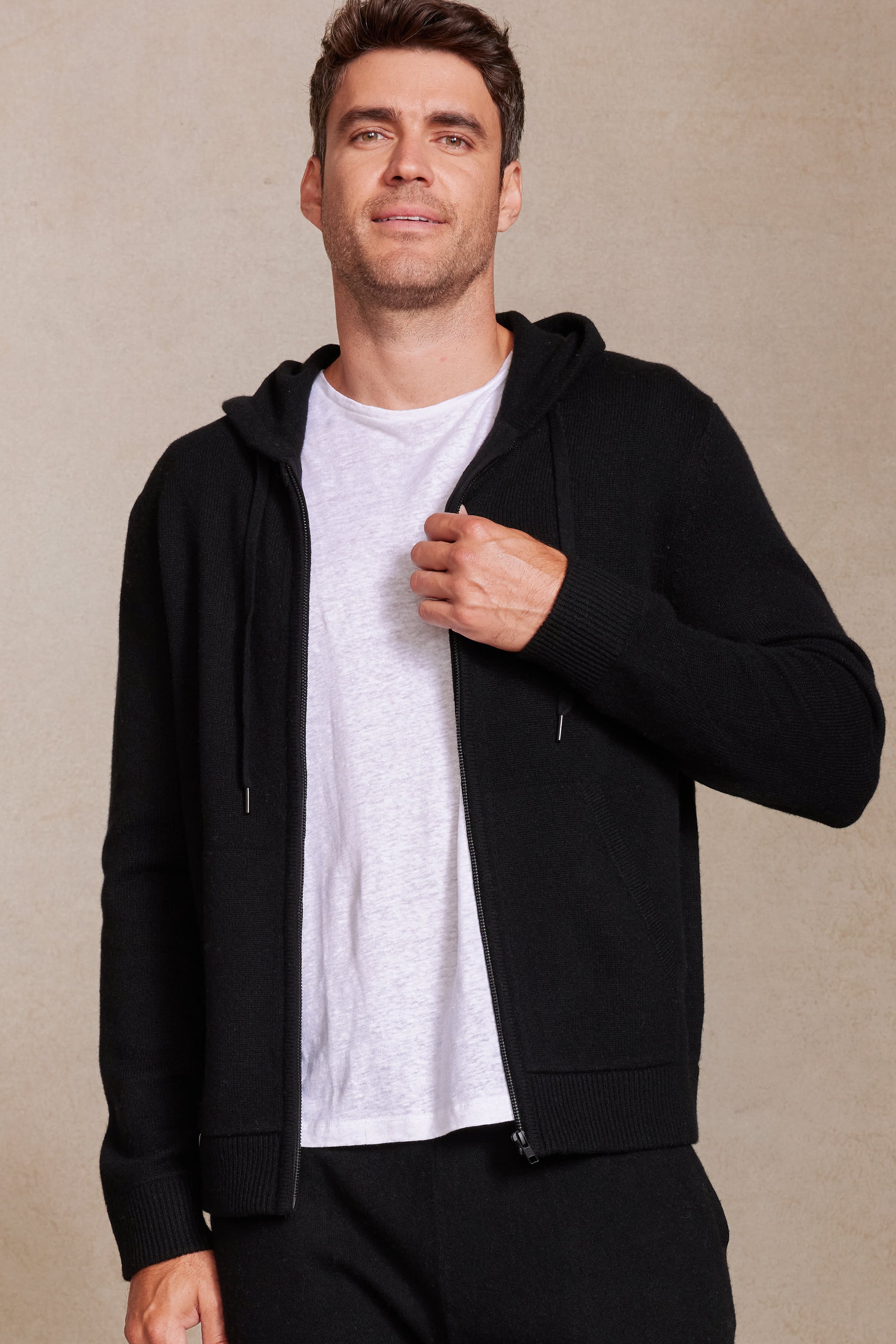 Black 2024 cashmere hoodie