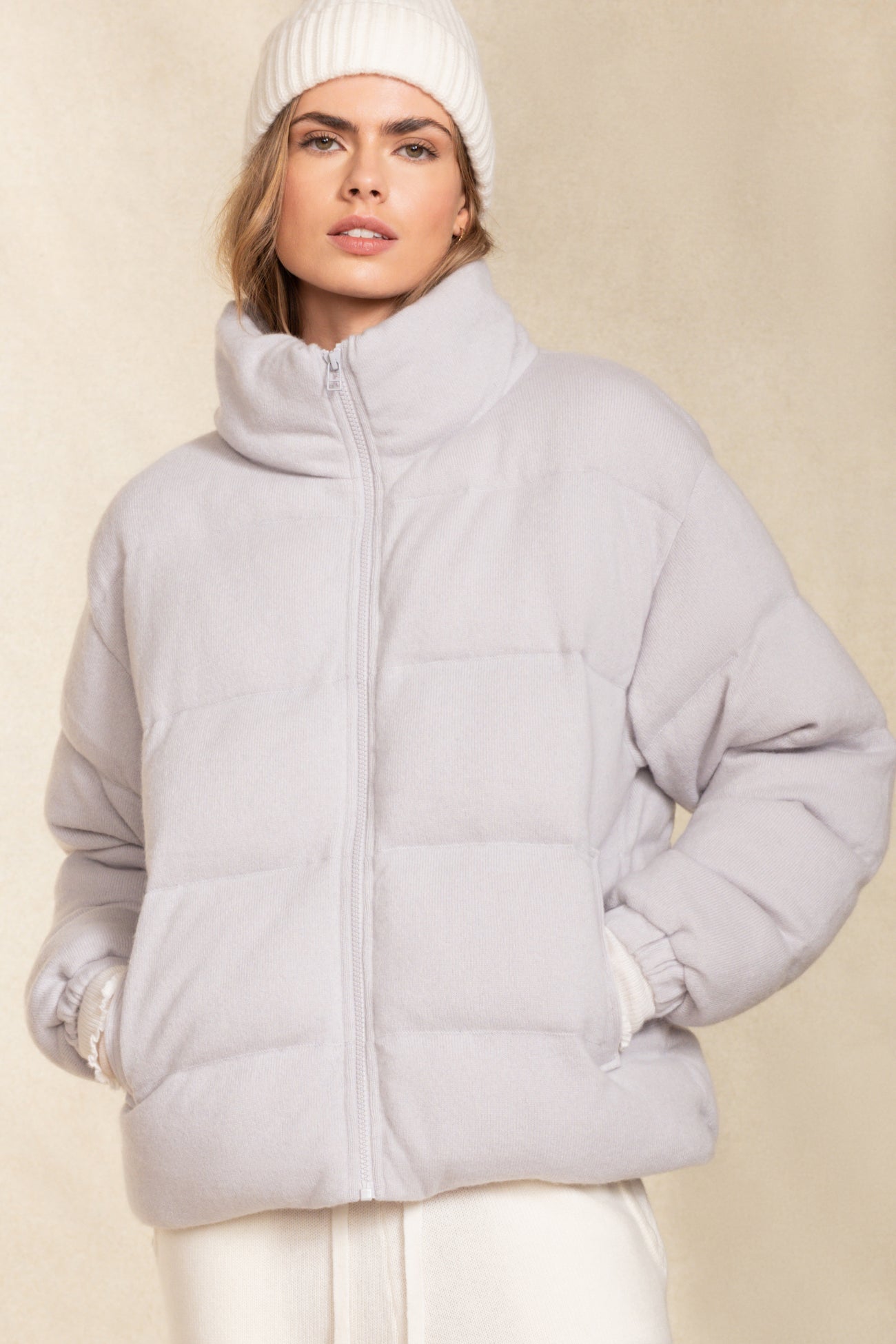 Grey puffa outlet jacket