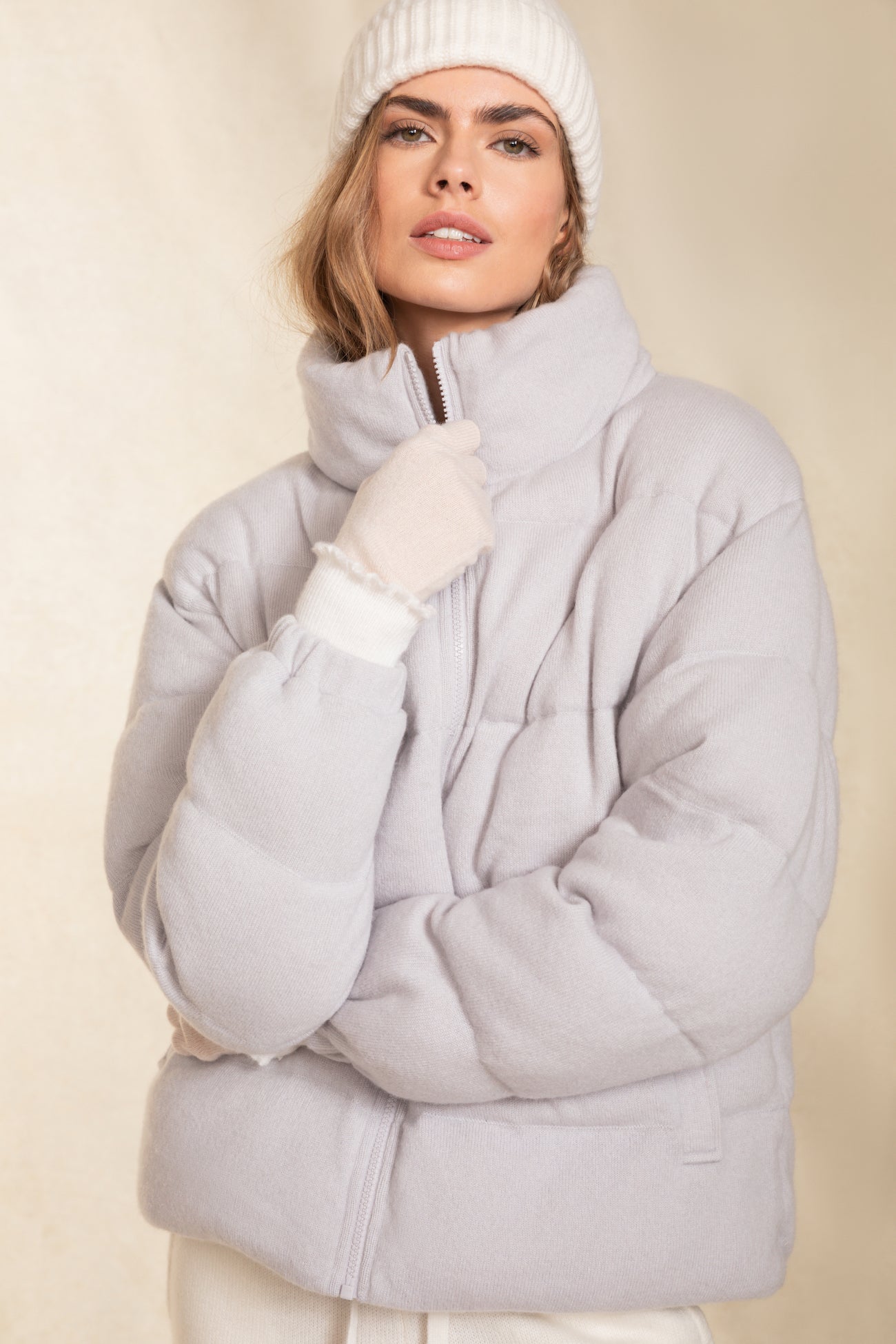 Womens silver puffer discount coat