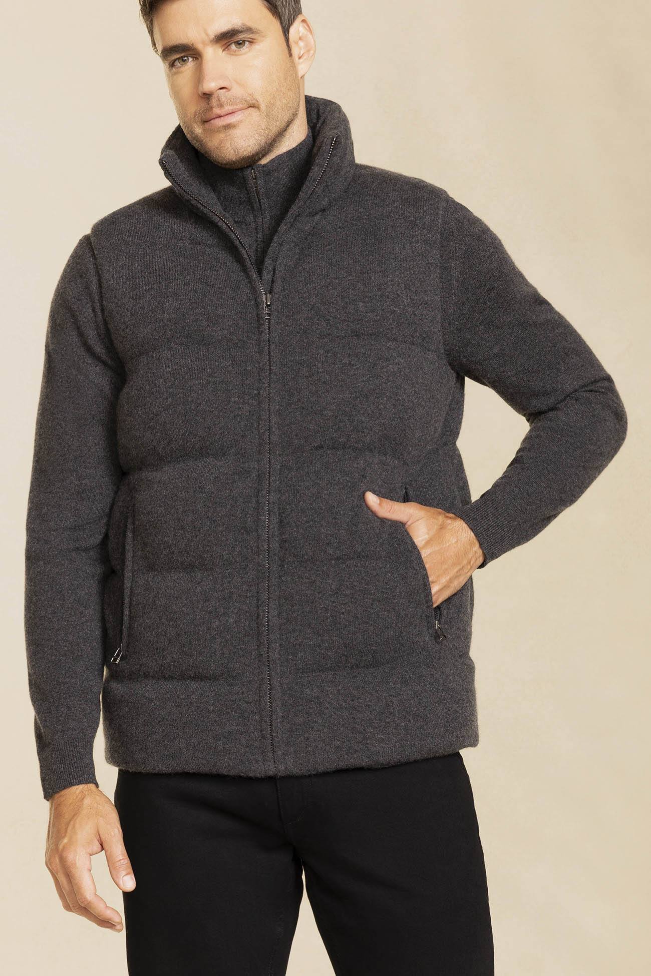 Men's Cody Cashmere Zip-Up Puffer Vest | NakedCashmere