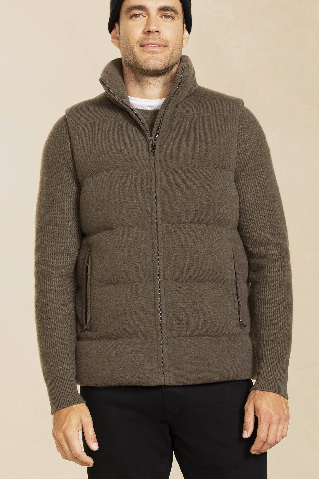 Men's Cody Cashmere Zip-Up Puffer Vest | NakedCashmere