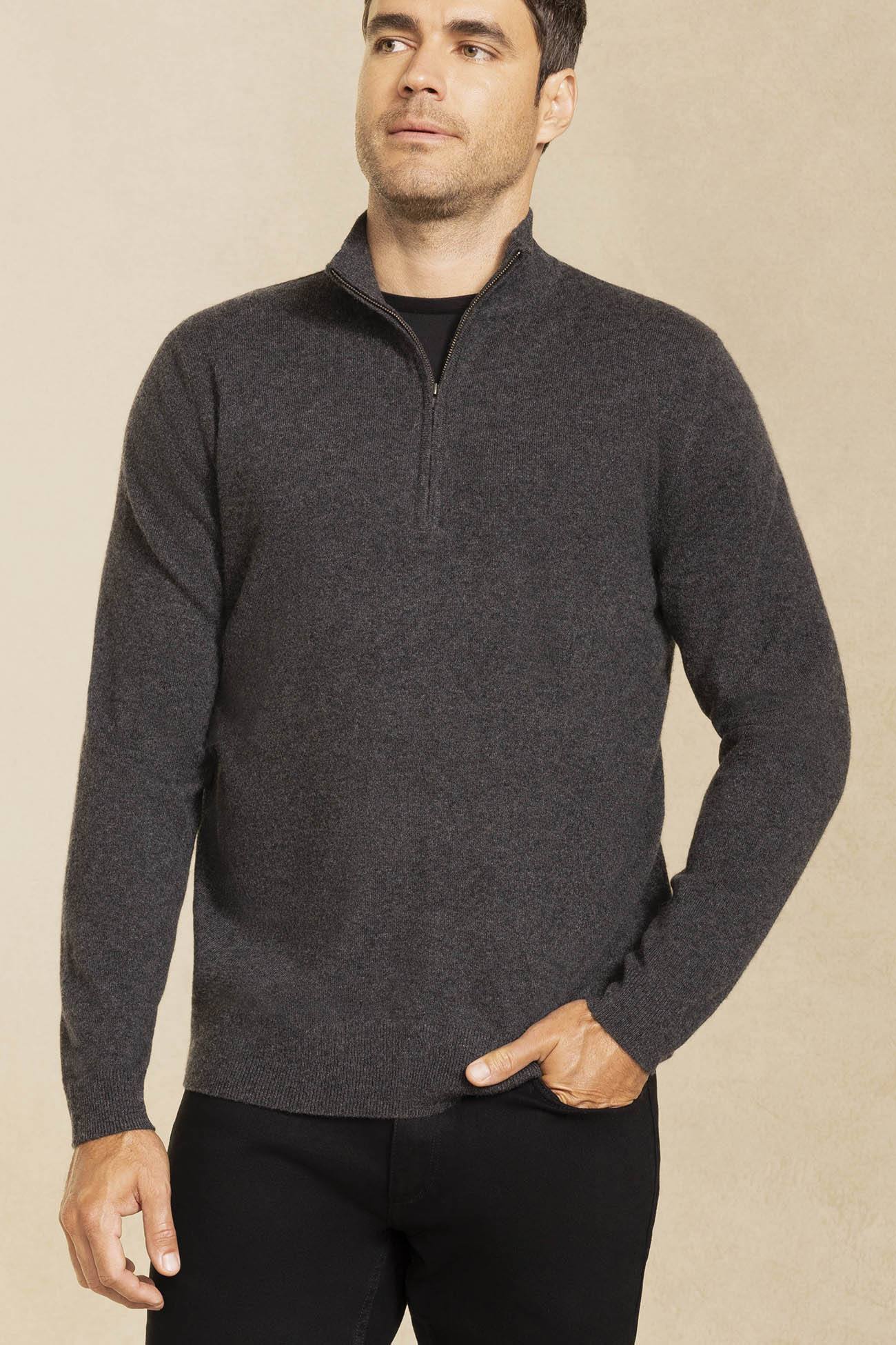 Quarter zip cashmere discount sweater