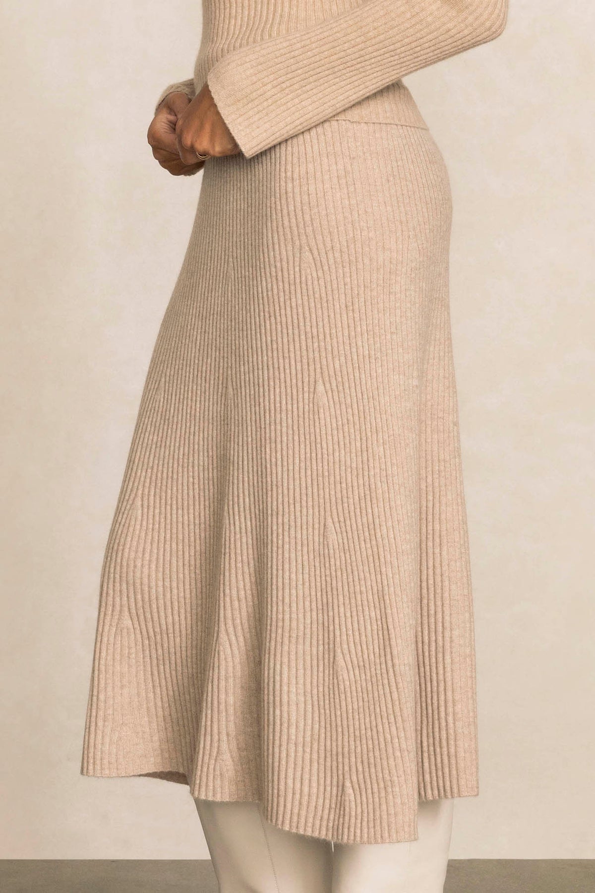 Womens Mira Ribbed Cashmere Midi Skirt Nakedcashmere 2050