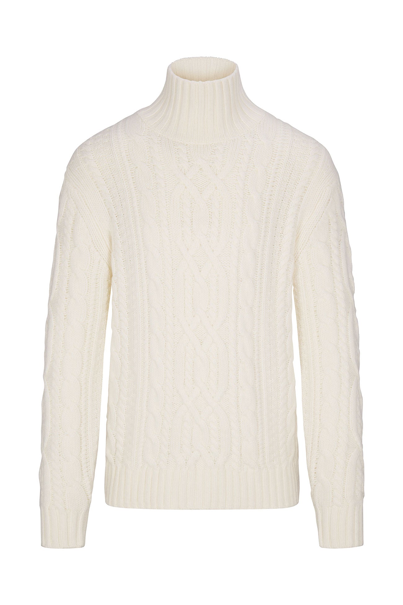 Cashmere Cable Knit Turtleneck Sweater