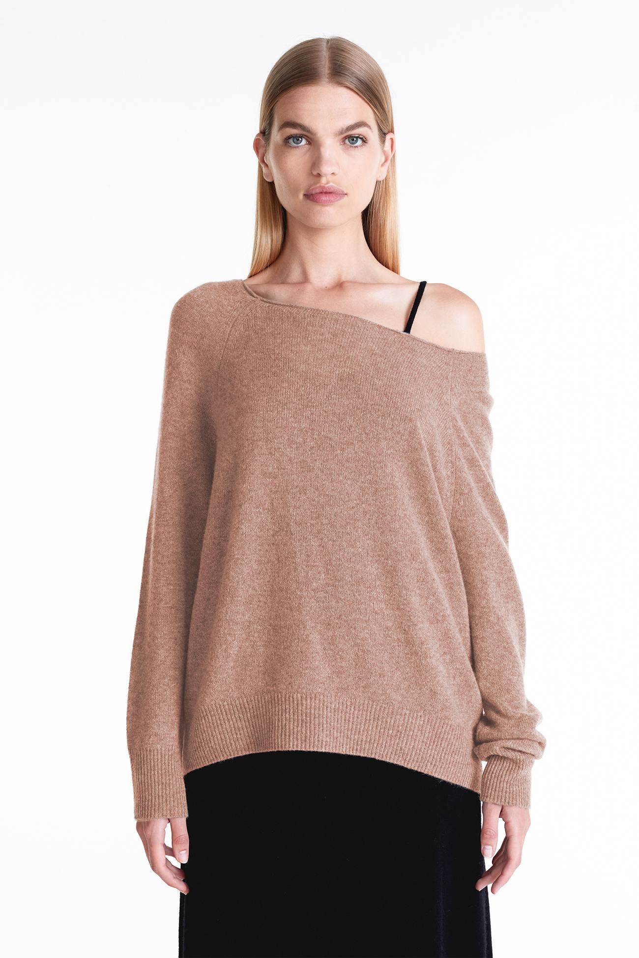 Women s Tulip Cashmere Off the Shoulder Sweater NakedCashmere