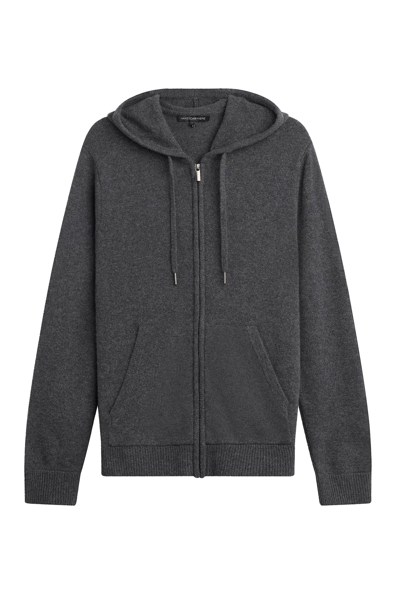 Dark grey zip online up hoodie