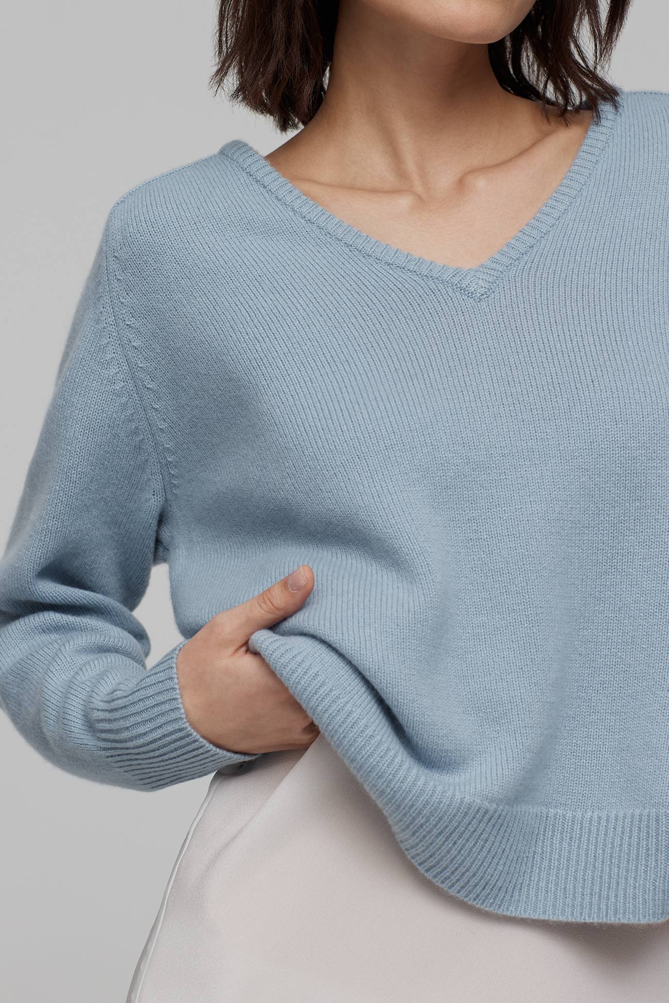 Deep v cashmere on sale sweater