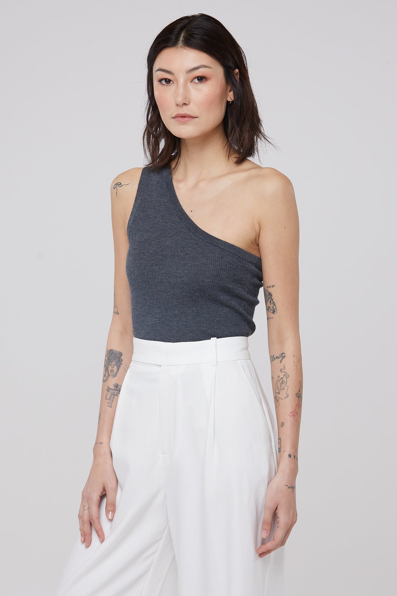 ADELIE ONE-SHOULDER CASHMERE TOP