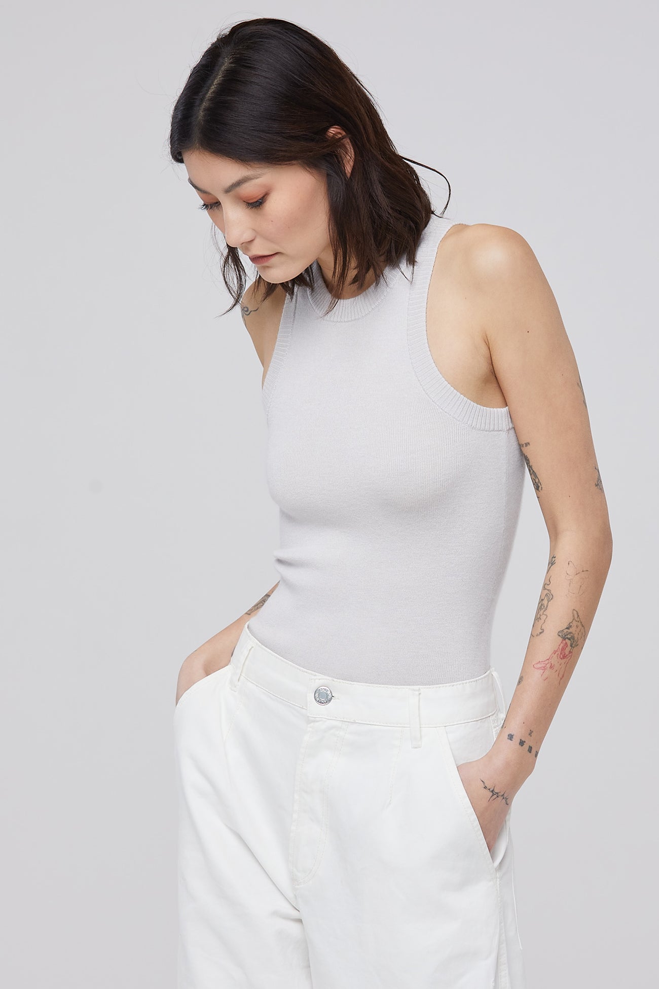 Women's Iris Sleeveless Cashmere Bodysuit | NakedCashmere