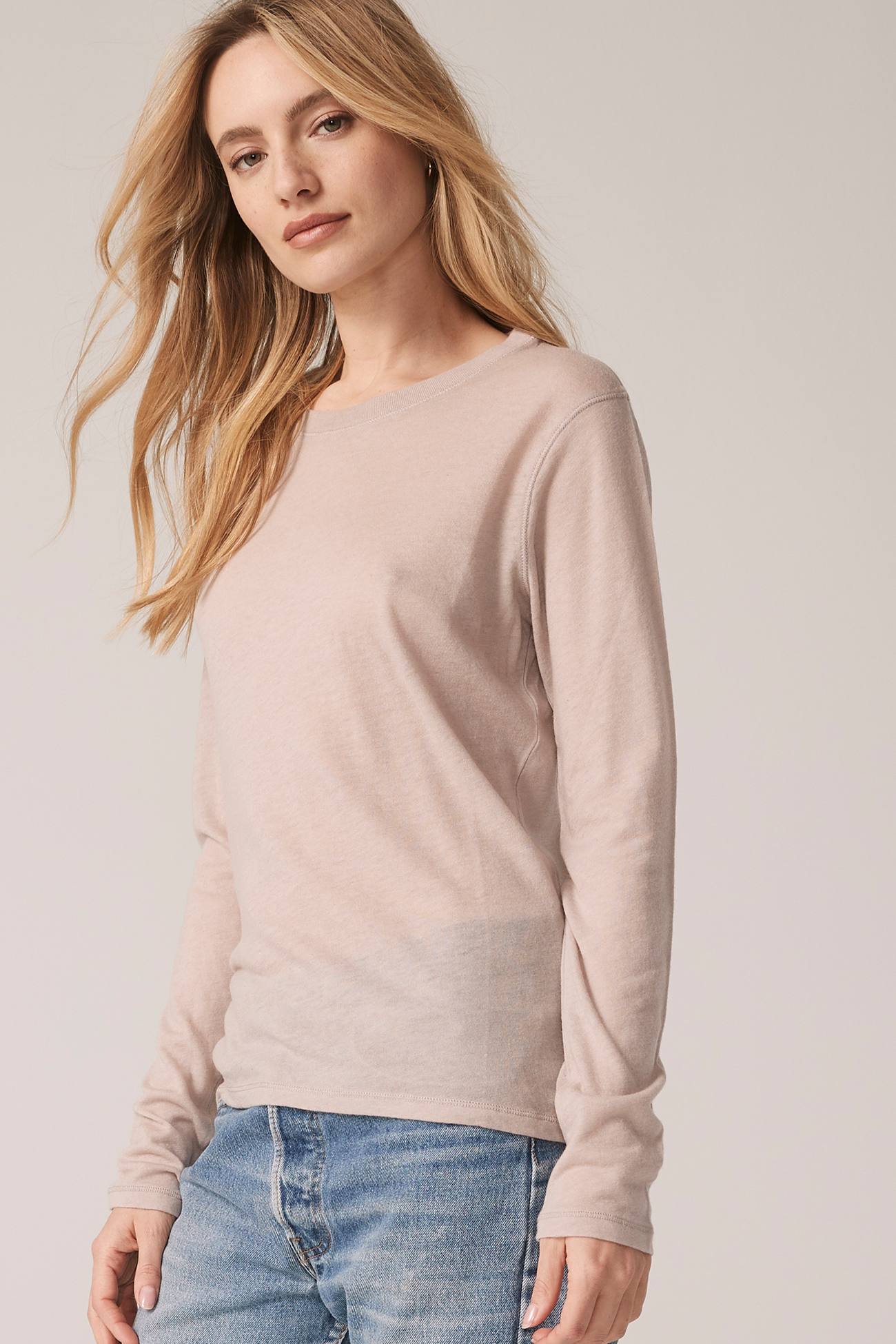 Women's Geira Crewneck Cashmere Long Sleeve T-Shirt | NakedCashmere